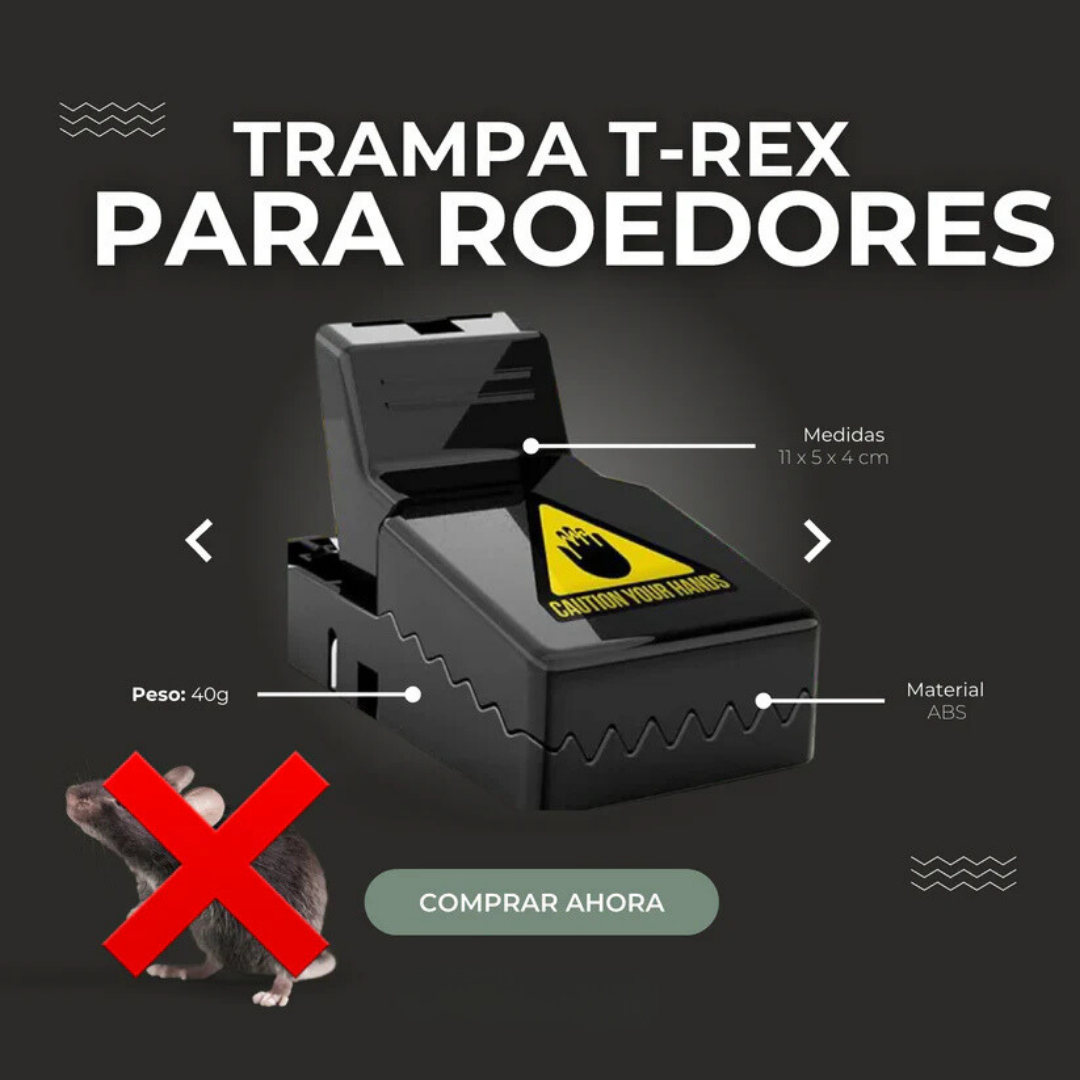 TRAMPA T-REX PARA ROEDORES  - EFICAZ, RÁPIDA Y SEGURA