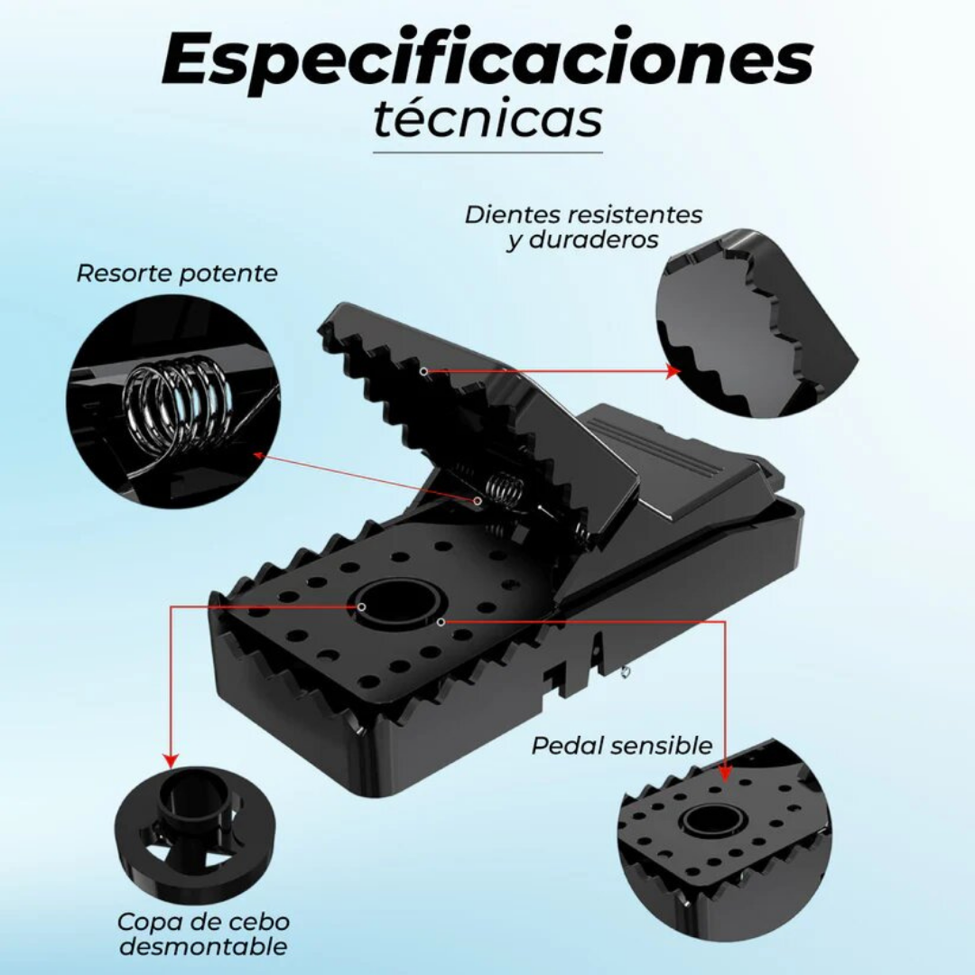 TRAMPA T-REX PARA ROEDORES  - EFICAZ, RÁPIDA Y SEGURA